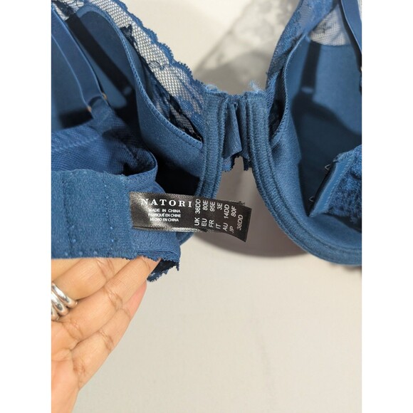 Natori Womens Teal Cherry Blossom Convertible Contour Underwire Bra Sz 36DD - Picture 9 of 11